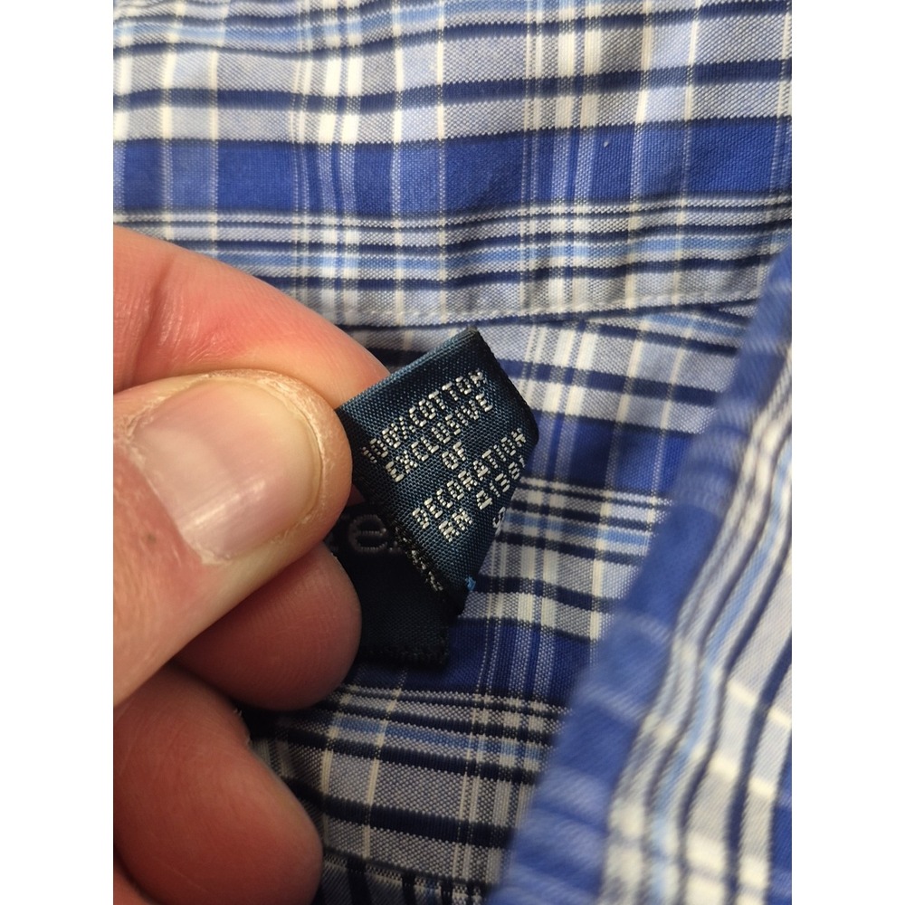 Ralph Lauren Custom Fit Button Down Shirt Mens XL Blue Plaid Long Sleeve - Picture 4 of 8